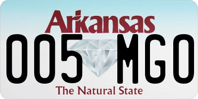 AR license plate 005MGO