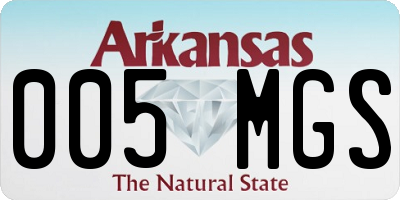 AR license plate 005MGS