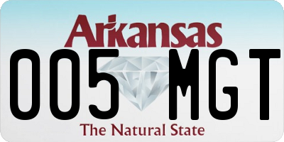 AR license plate 005MGT