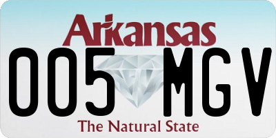 AR license plate 005MGV