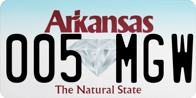 AR license plate 005MGW