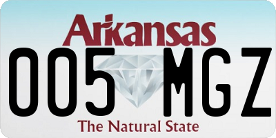 AR license plate 005MGZ