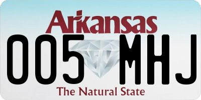 AR license plate 005MHJ