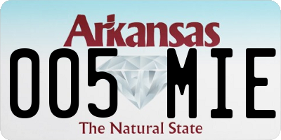 AR license plate 005MIE