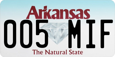 AR license plate 005MIF