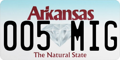 AR license plate 005MIG