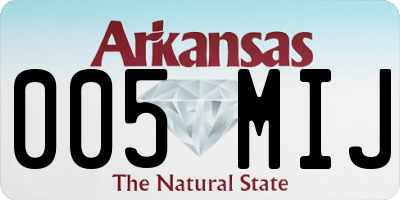 AR license plate 005MIJ