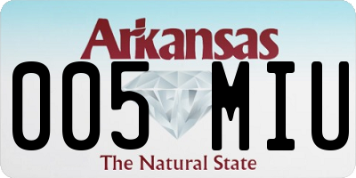 AR license plate 005MIU