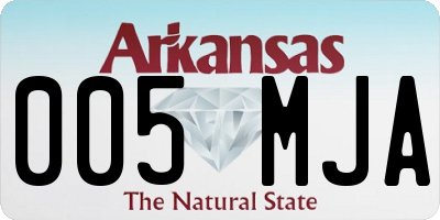 AR license plate 005MJA