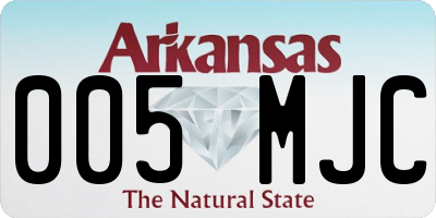AR license plate 005MJC