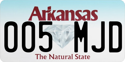 AR license plate 005MJD