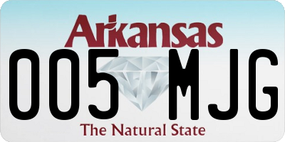 AR license plate 005MJG