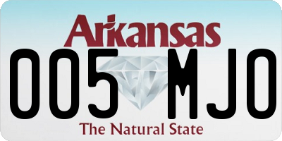 AR license plate 005MJO