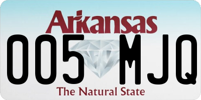 AR license plate 005MJQ