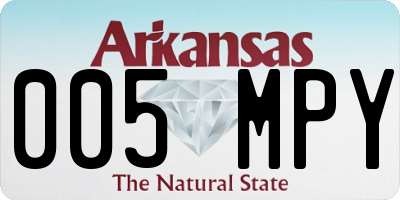 AR license plate 005MPY