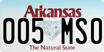 AR license plate 005MSO