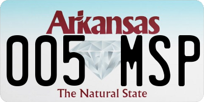 AR license plate 005MSP