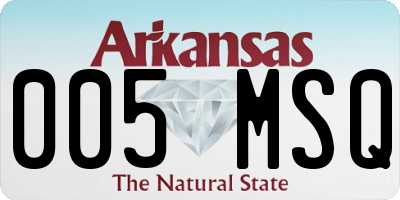 AR license plate 005MSQ