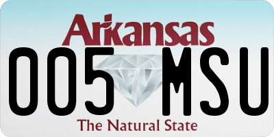 AR license plate 005MSU