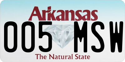AR license plate 005MSW