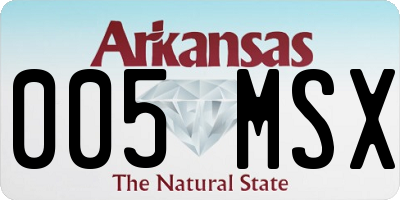 AR license plate 005MSX