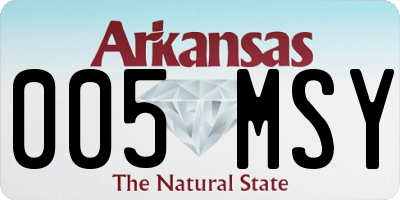 AR license plate 005MSY