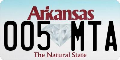 AR license plate 005MTA