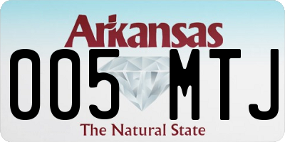 AR license plate 005MTJ