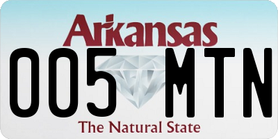 AR license plate 005MTN