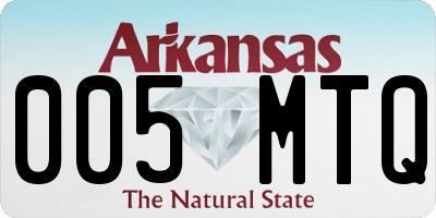 AR license plate 005MTQ