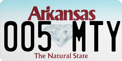 AR license plate 005MTY