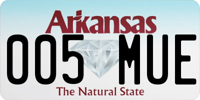 AR license plate 005MUE