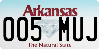 AR license plate 005MUJ