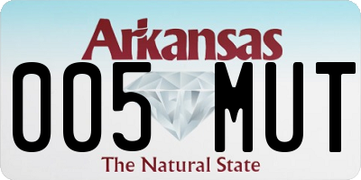 AR license plate 005MUT