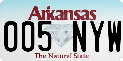 AR license plate 005NYW