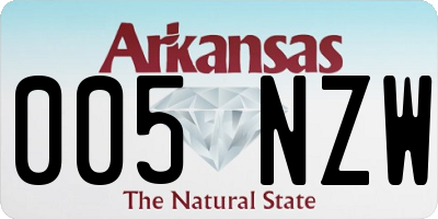 AR license plate 005NZW