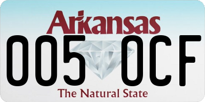 AR license plate 005OCF