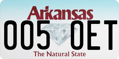 AR license plate 005OET