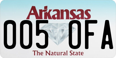 AR license plate 005OFA