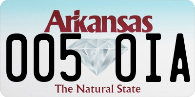 AR license plate 005OIA