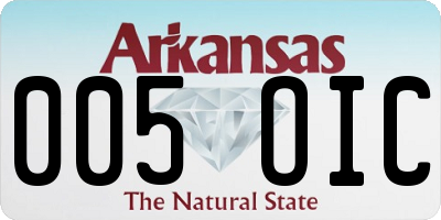 AR license plate 005OIC