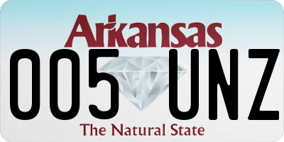 AR license plate 005UNZ