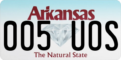 AR license plate 005UOS