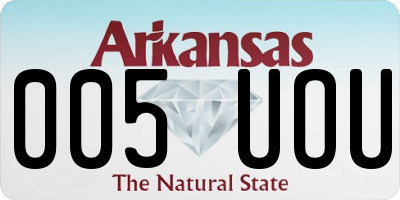 AR license plate 005UOU