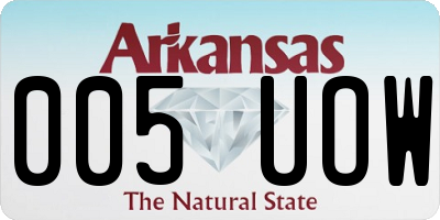 AR license plate 005UOW