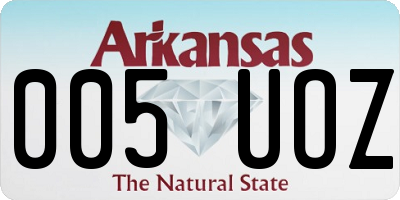 AR license plate 005UOZ