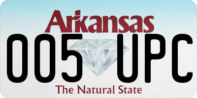 AR license plate 005UPC