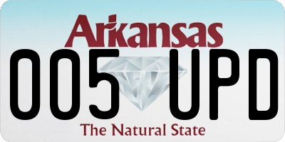 AR license plate 005UPD