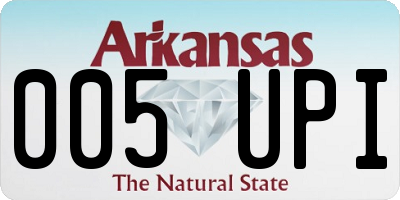 AR license plate 005UPI