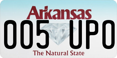 AR license plate 005UPO